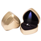 Heart-Shaped LED Wedding Ring Box with Jewelry Case