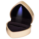 LED Heart-Shaped Wedding Ring Box Jewelry Case