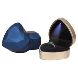 LED Heart-Shaped Wedding Ring Box Jewelry Case