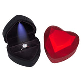 Heart-Shaped LED Wedding Ring Box with Storage Case