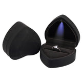 Heart-Shaped LED Wedding Ring Box with Display Storage Jewelry Case