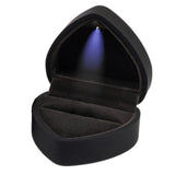 Heart-Shaped LED Wedding Ring Box with Display Storage Jewelry Case