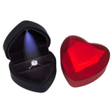 Heart-Shaped LED Wedding Ring Box Jewelry Case