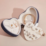 Heart Shaped Leather Jewelry Boxes Portable Travel Jewelry Organizer