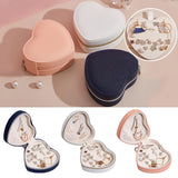 Heart Shaped Leather Jewelry Boxes Portable Travel Jewelry Organizer