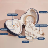 Heart Shaped Leather Jewelry Boxes Portable Travel Jewelry Organizer