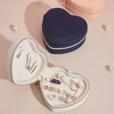 Heart Shaped Leather Jewelry Boxes Portable Travel Jewelry Organizer