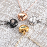 Heart Shaped Memorial Urns Necklace Stainless Steel Urn Jewelry