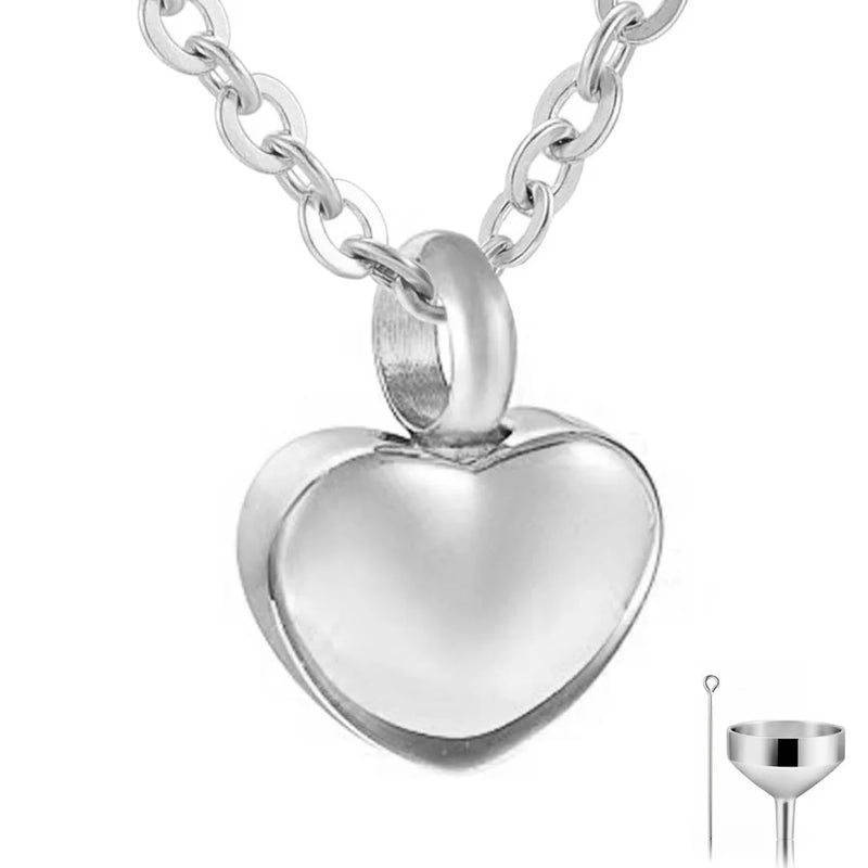Heart Shaped Memorial Urns Necklace Stainless Steel Urn Jewelry