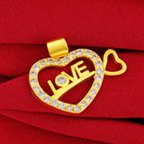 Heart Shaped Pendant Chain for Women - Yellow Girl Valentine Gift