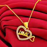 Heart Shaped Pendant Chain for Women - Yellow Girl Valentine Gift