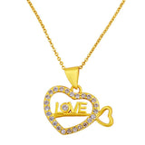 Heart Shaped Pendant Chain for Women - Yellow Girl Valentine Gift