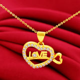 Heart Shaped Pendant Chain for Women - Yellow Girl Valentine Gift