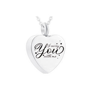 Heart-Shaped Pendant Cremation Jewelry Stainless Steel Urn Pendant