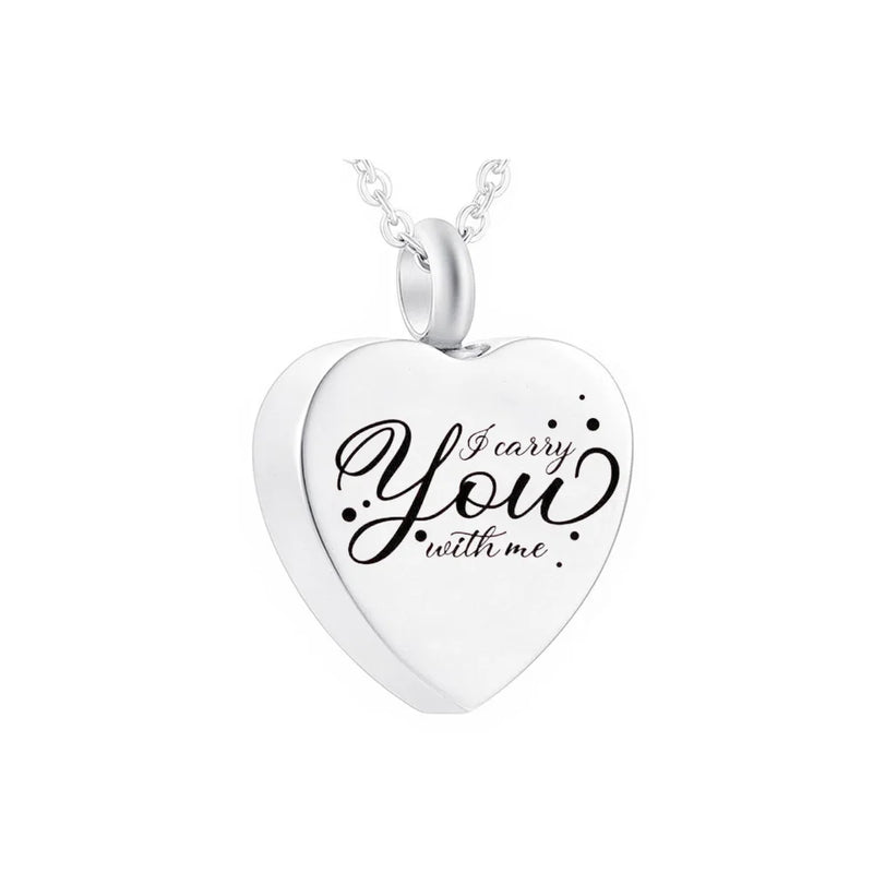 Heart-Shaped Pendant Cremation Jewelry Stainless Steel Urn Pendant
