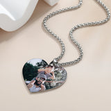 Heart Shaped Photo Pendant Necklace Stainless Steel Jewelry