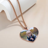 Heart Shaped Photo Pendant Necklace Stainless Steel Jewelry