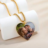 Heart Shaped Photo Pendant Necklace Stainless Steel Jewelry