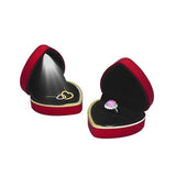 Heart Shaped LED Ring Box Engagement Jewelry Display Case
