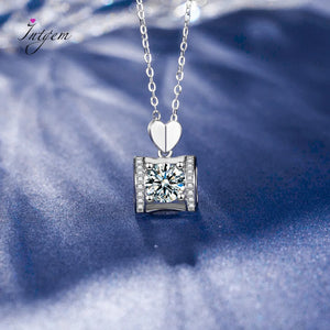 Heart Shape Moissanite Pendant Necklace - S925 Sterling Silver