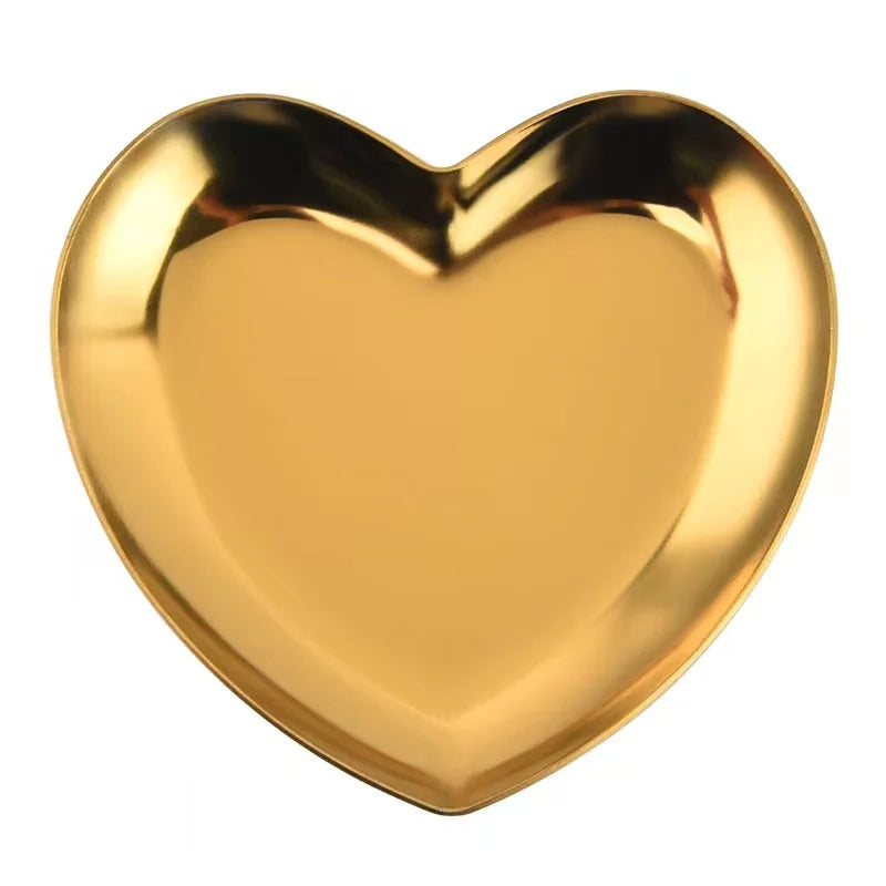 Heart Shaped Stainless Steel Jewelry Organizer Display Tray