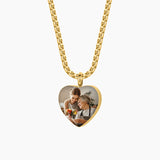 Heart Shaped Photo Necklace Engraved Name Pendant Keepsake