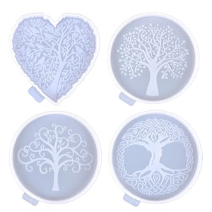 Heart Tree of Life Resin Mould for DIY Coaster Cup Mats Silicone Mold