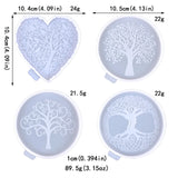 Heart Tree of Life Resin Mould for DIY Coaster Cup Mats Silicone Mold