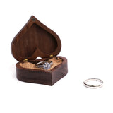 Heart Shaped Walnut Wood Ring Box Engagement Ring Holder