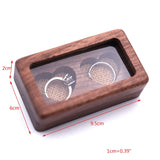 Heart Shaped Walnut Wood Ring Box Velvet Soft Interior Holder Organizer