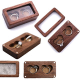 Heart Shaped Walnut Wood Ring Box Velvet Soft Interior Holder Organizer