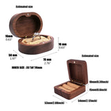 Heart Shaped Walnut Wood Ring Box Velvet Soft Interior Holder Organizer