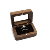 Heart Shaped Walnut Wood Ring Box Velvet Soft Interior Holder Organizer