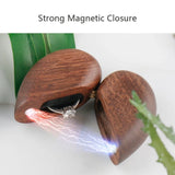 Heart Shaped Walnut Wood Ring Box for Proposal