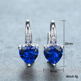 Heart Shaped Zircon Earrings Titanium Steel Crystal Jewelry
