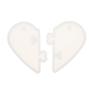 Heart Silicone Puzzle Molds Resin Sign Epoxy Casting Clay Pendant Mold
