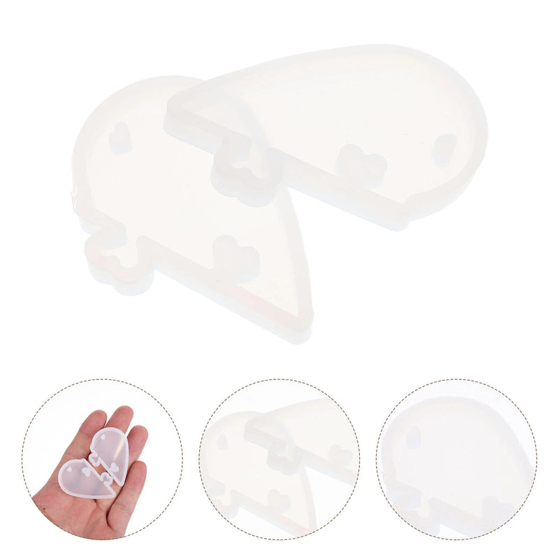 Heart Silicone Puzzle Molds Resin Sign Epoxy Casting Clay Pendant Mold