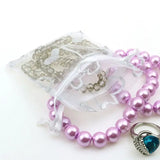 Heart Silver Bronzing Organza Jewelry Packaging Gift Bags 100pcs/lot