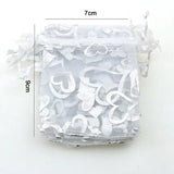 Heart Silver Bronzing Organza Jewelry Packaging Gift Bags 100pcs/lot