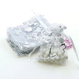 Heart Silver Bronzing Organza Jewelry Packaging Gift Bags 100pcs/lot