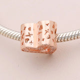 Heart Silver Plated Charms Bead Bracelet DIY Jewelry