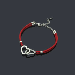 Heart Stainless Steel Women Bracelet Red String Jewelry