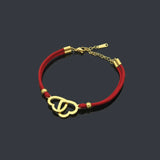 Heart Stainless Steel Women Bracelet Red String Jewelry