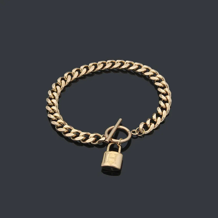 Heart Stainless Steel Silver Chain Bracelet For Women Classic Girl Wrist Jewelry