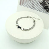 Heart Stainless Steel Silver Chain Bracelet for Women