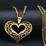 Heart Stainless Steel Necklace Women Love Necklaces Jewelry Gift