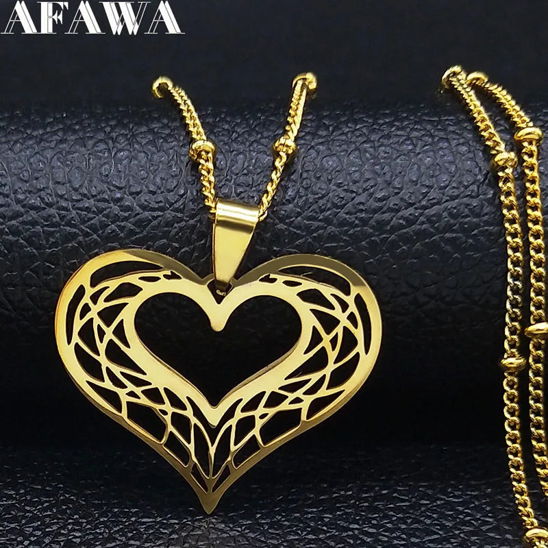 Heart Stainless Steel Necklace Women Love Necklaces Jewelry Gift