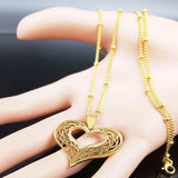 Heart Stainless Steel Necklace Women Love Necklaces Jewelry Gift