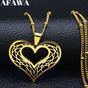 Heart Stainless Steel Necklace Women Love Necklaces Jewelry Gift