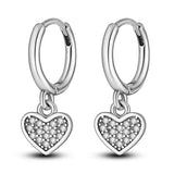 Heart Star Moon Earrings 925 Silver Jewelry